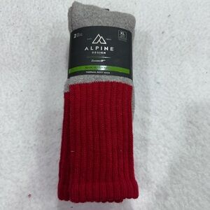 Alpine Design Red and Gray Thermal Boot Socks